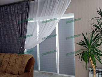 Рулонные шторы MG II на панорамные окна. Ткань КРИС Ульяновск